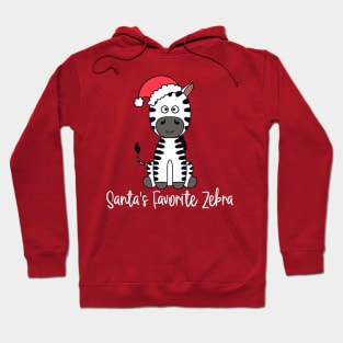 Santa's Favorite Zebra Wearing A Santa Hat Hoodie